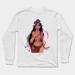 Portrait of a beautiful fairy Long Sleeve T-Shirt